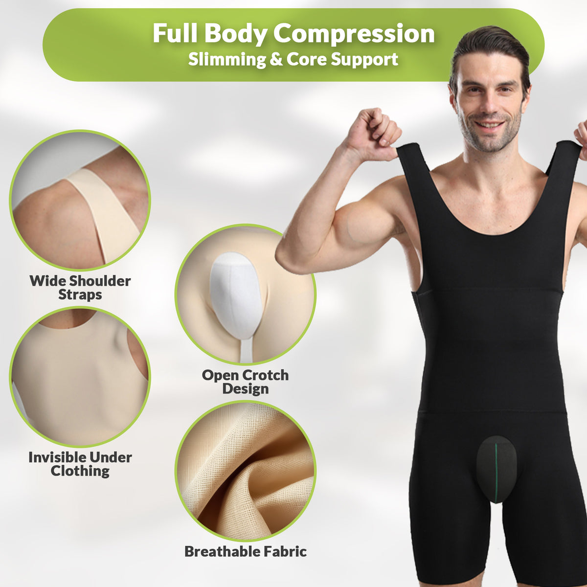 Mens Full Body Compression Shaper | The Natural Posture