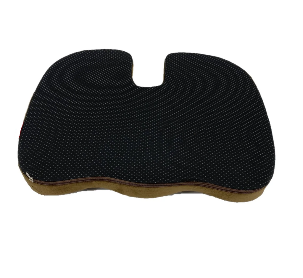 Orthopedic Comfort Memory Foam Coccyx Seat Pad and Back Support Set - The Natural Posture