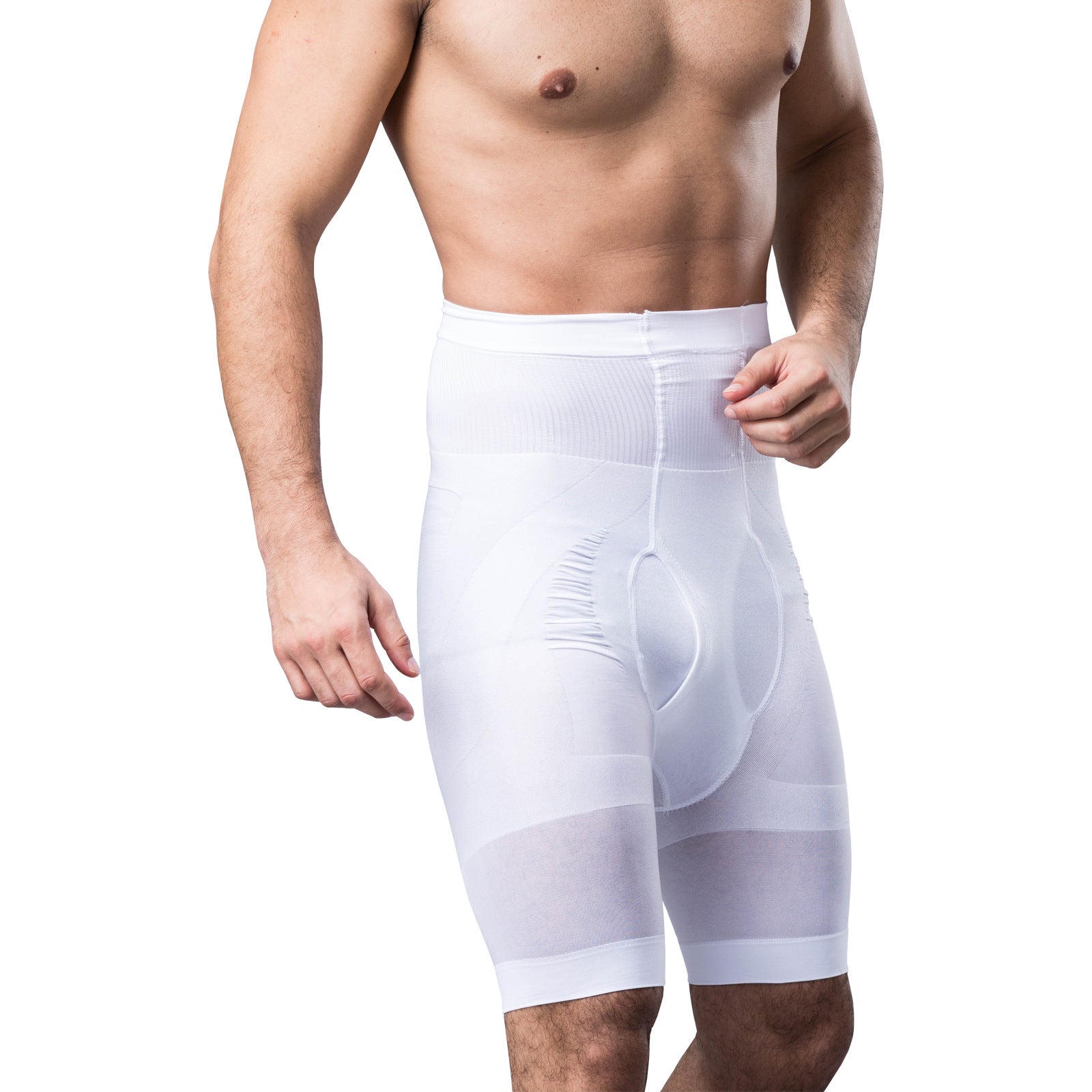 Mens Compression High Waist Boxer Shorts Tummy Contour Body Shaper Girdle  Pants