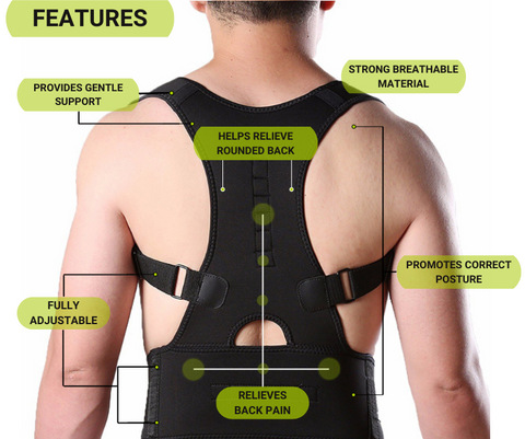 Magnetic posture corrector back brace online