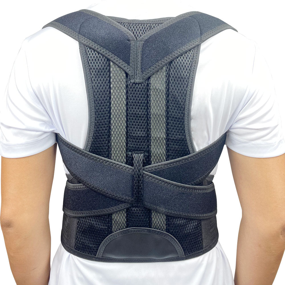 Extra Wide Seat Cushion Lumbar Support Adjustable Back Brace Posture  Correction