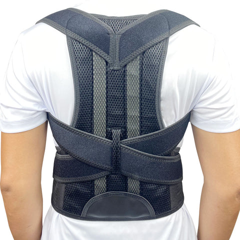 Unisex Posture Corrective Girdle Cervical Back Support Belts Corset Upright  Posture Waist Trainer for Backache (Color : White, Size : XXX-Large)