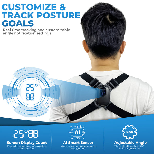 Adjustable Smart Sensor Posture Upper Back Brace Support for Men