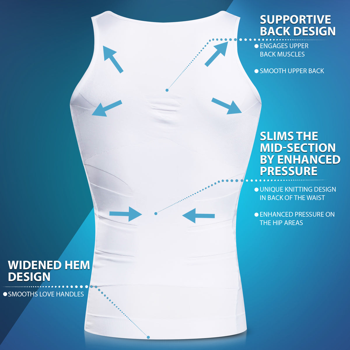 RIBIKA Mens Slimming Body Shaper Vest Chest Compression RIBIKA Mens Slimming Body Shaper Vest Chest Compression