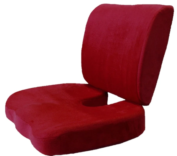 Orthopedic Comfort Memory Foam Coccyx Seat Pad and Back Support Set - The Natural Posture