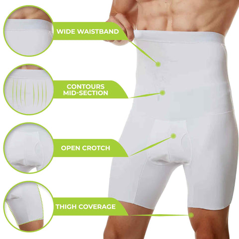 Men Compression Hi-Waist Briefs Tummy Control Slimming Body Shaper Girdle  Pants