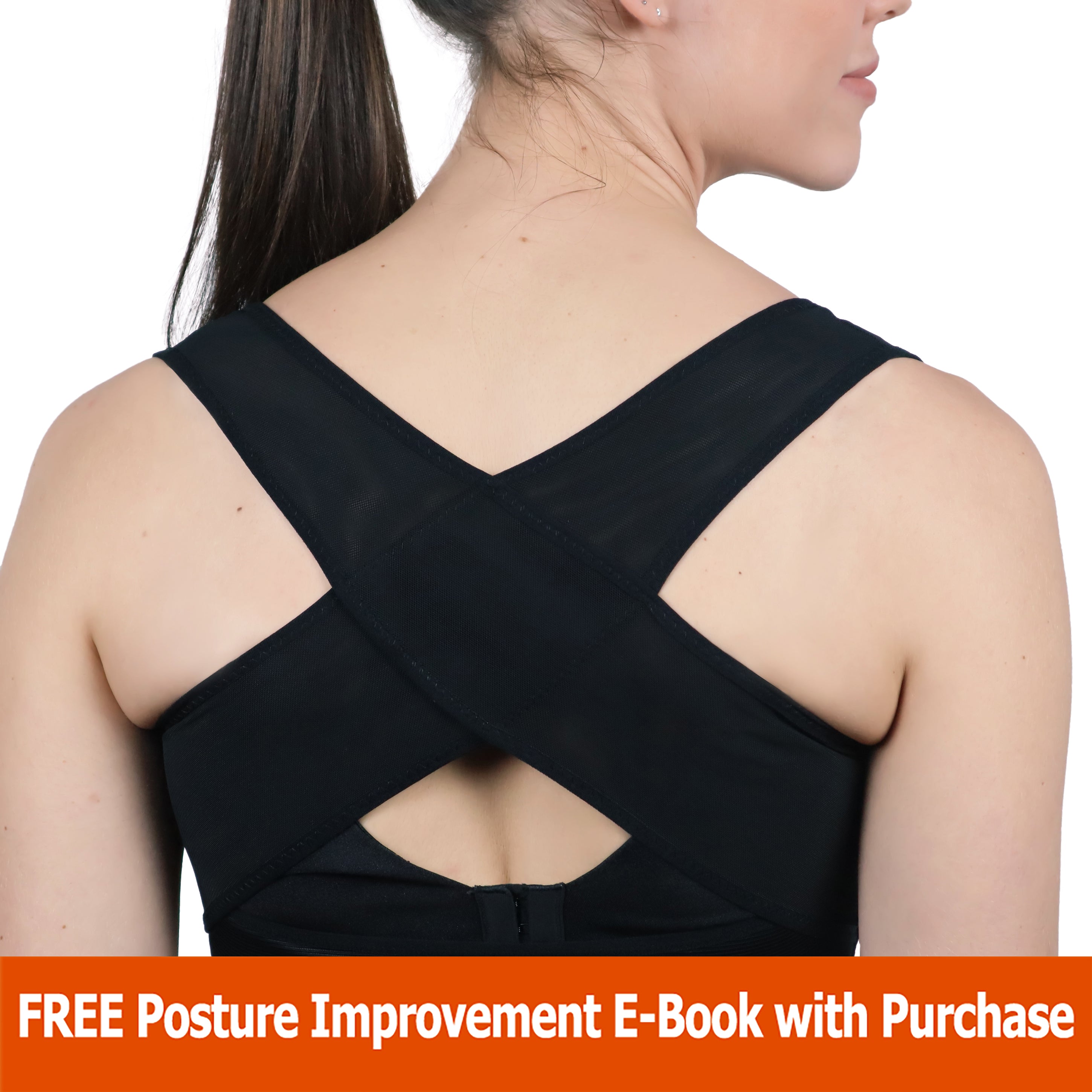Joyshaper Adjustable Chest Support Shapewear for Women X Strap Upper Back  Brace Posture Corrector Black L