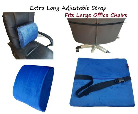 Seat Cushion Pillow for Office Chair 100% Memory Foam Back Pillow