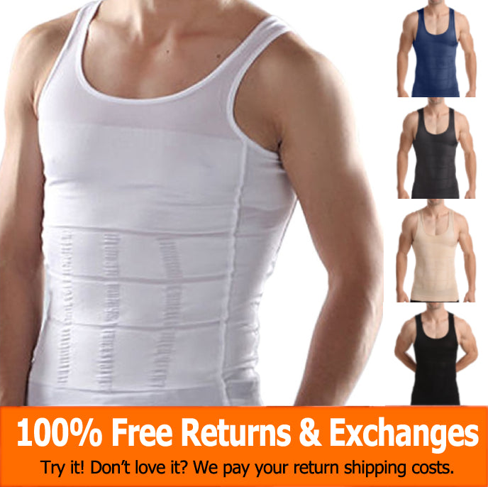 Men's Toning T-Shirt, Slimming Body Shaper Compression Undershirt, Belly Control, Breathable