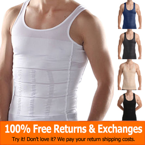 Wearslim Men's Slimming Body Shaper Vest Shirt Abs Abdomen Slim