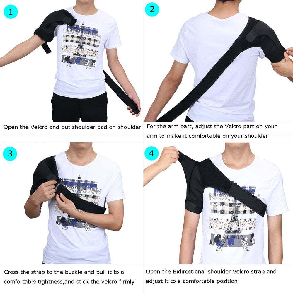Adjustable Shoulder Support Brace with Ice Pack Holder - The Natural Posture