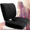 Orthopedic Comfort Memory Foam Coccyx Seat Pad and Back Support Set - The Natural Posture